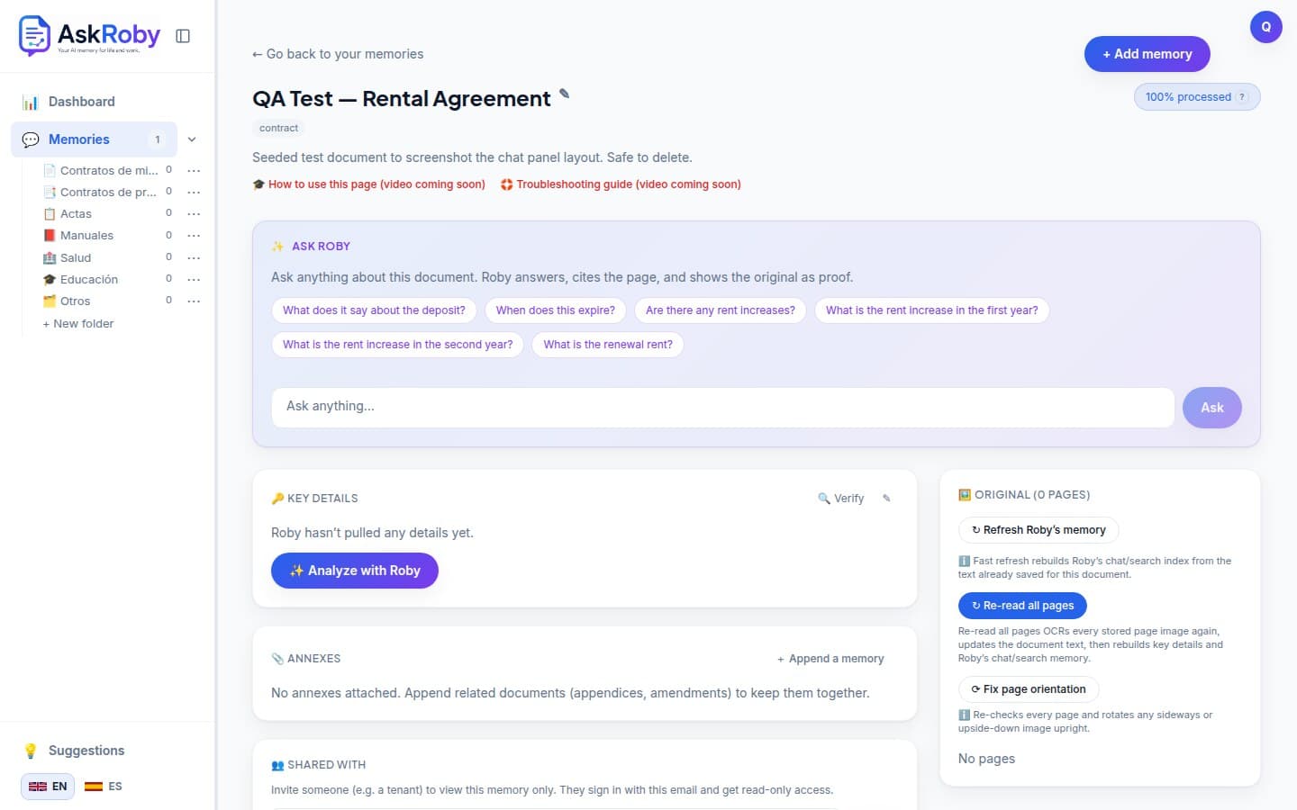 Asking AskRoby a question and getting the answer with the page it came from